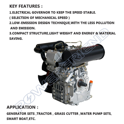 το νερό 20HP 14KW δρόσισε τη μηχανή diesel 2V80 δικυλινδρικά 4 - κτυπήστε την αποδοτικότητα υψηλή