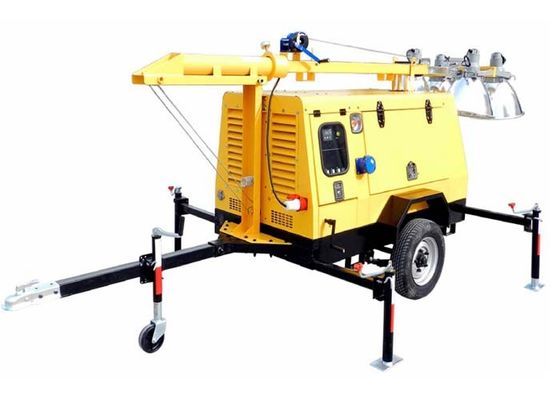 Χειρωνακτικά κινητά ελαφριά φω'τα αλογονιδίων μετάλλων πύργων diesel με τον αέρα που δροσίζεται